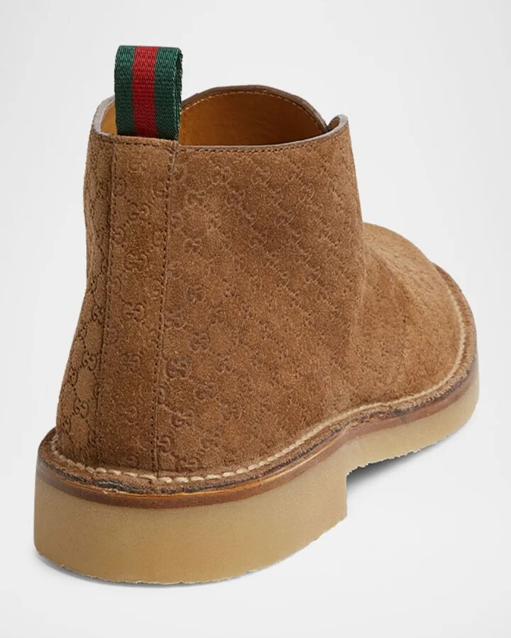 Men's Moreau GG Suede Lace-Up Ankle Boots - Image 3