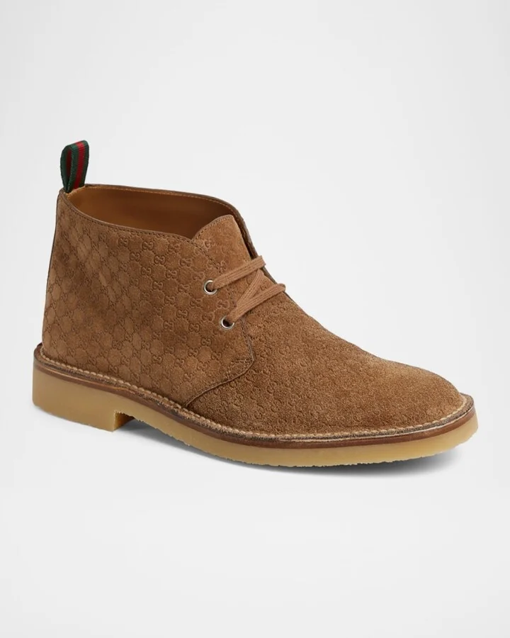 Men's Moreau GG Suede Lace-Up Ankle Boots - Image 4