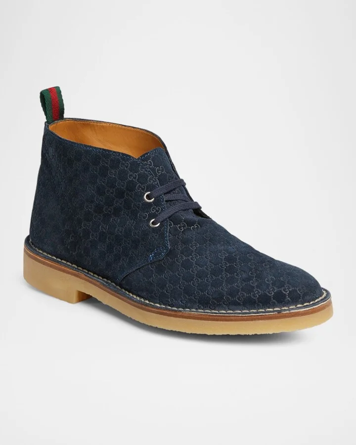 Men's Moreau GG Suede Lace-Up Ankle Boots - Image 9
