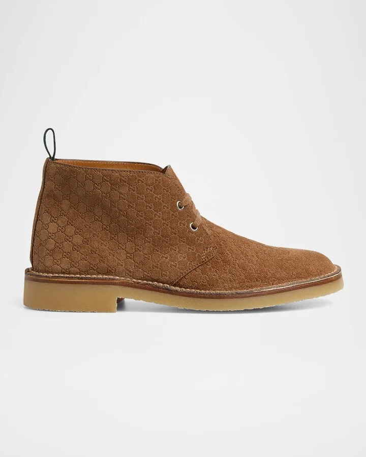 Men's Moreau GG Suede Lace-Up Ankle Boots