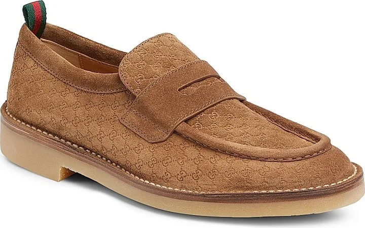 Men's Moreau GG Suede Penny Loafers - Hazel - Size 10 - Image 2