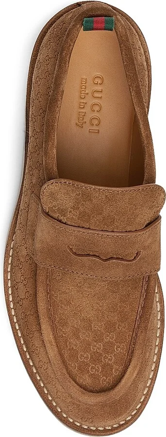 Men's Moreau GG Suede Penny Loafers - Hazel - Size 10 - Image 4