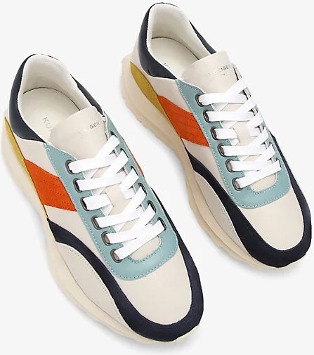 Mens Mult/Other Gaspar Colour-Block Panelled Low-Top Leather Trainers Eur 43 / 9 Uk Men - Image 2
