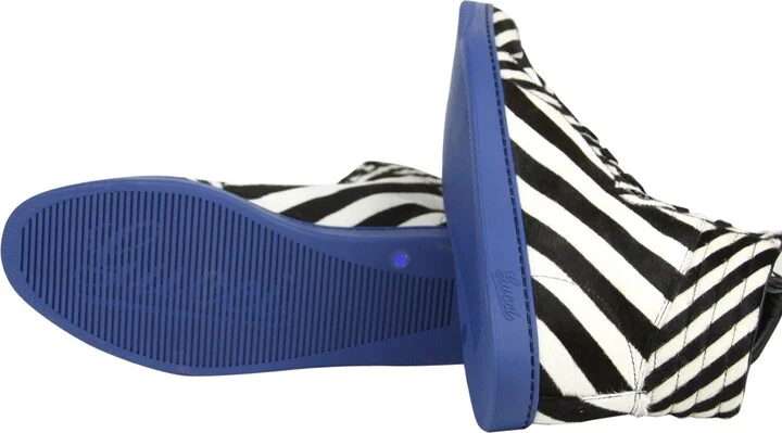 Men's Multi-Color Zebra Print Calf Hair High top Sneaker - Image 7