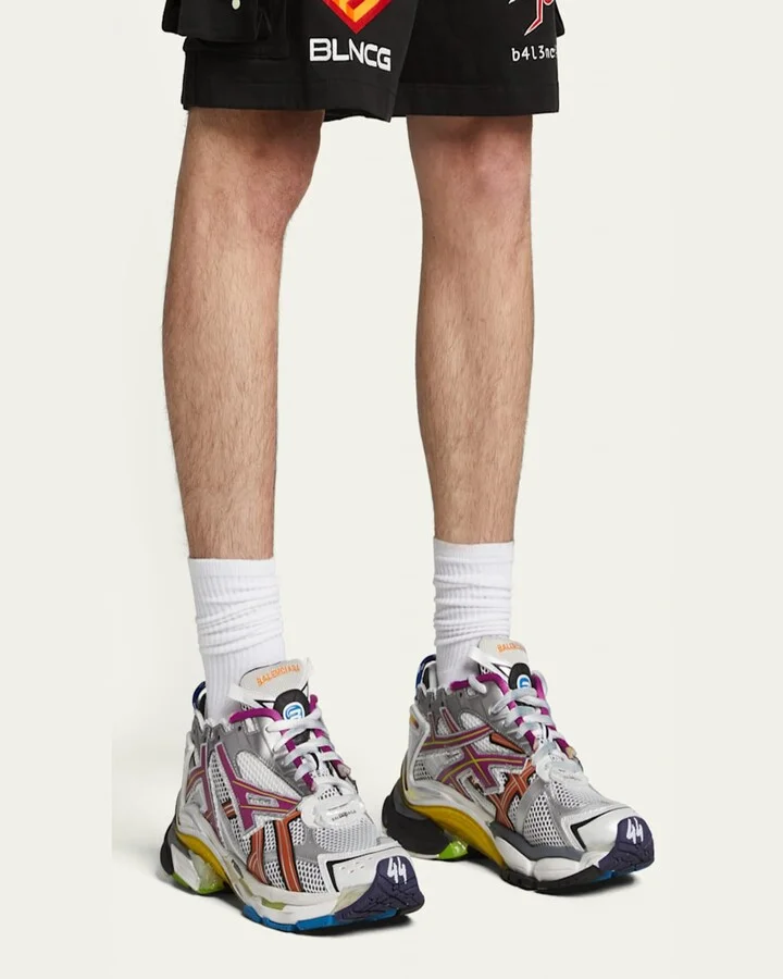 Men's Multicolor Mesh Runner Sneakers - Image 3