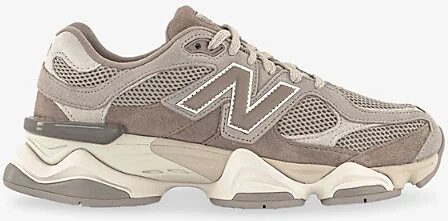 Mens Mushroom Seasalt 9060 Suede and Mesh Low-Top Trainers 7