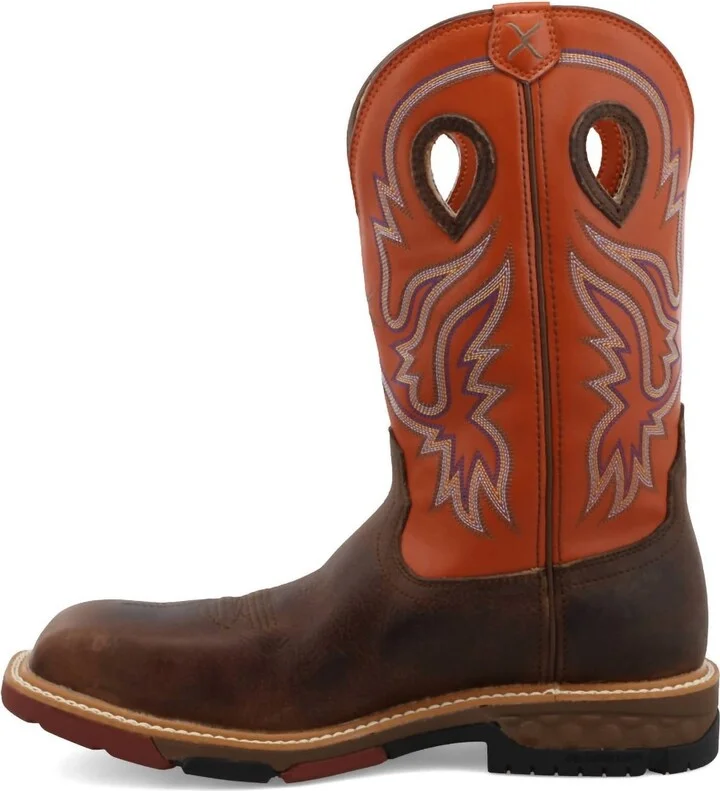 Men's Nano Safety-Toe Work Boot In Brown/orange