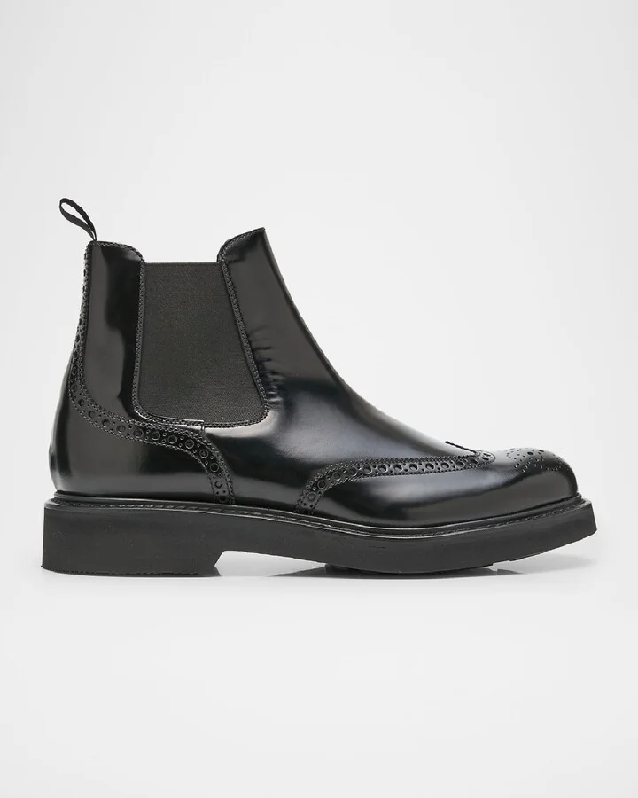 Men's Nantwich Polished Brogue Chelsea Boots