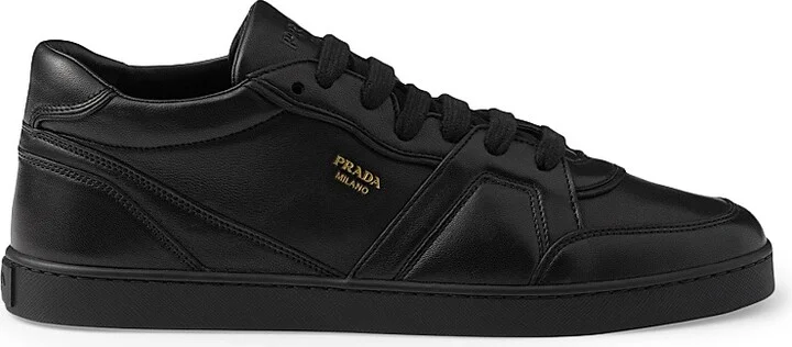 Men's Nappa Leather Sneakers - Black - Size 5 - Image 2