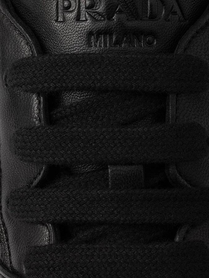 Men's Nappa Leather Sneakers - Black - Size 5 - Image 5
