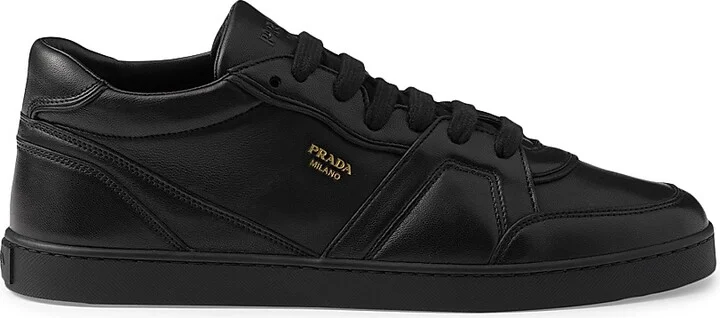Men's Nappa Leather Sneakers - Black - Size 5