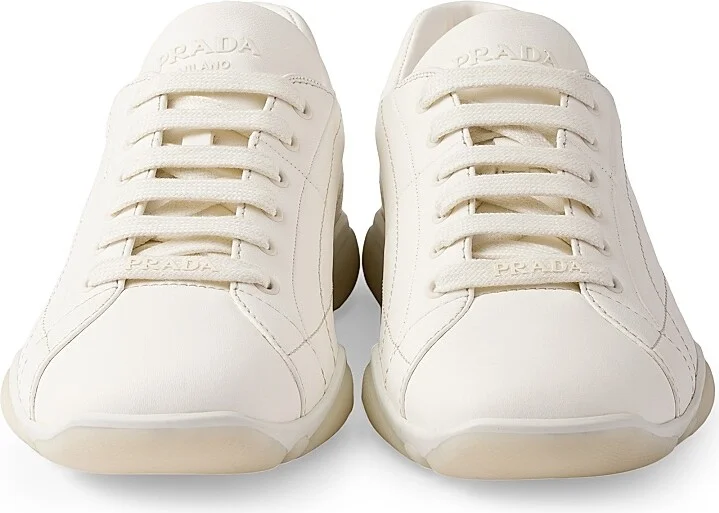 Men's Nappa Leather Sneakers - White - Size 5 - Image 4