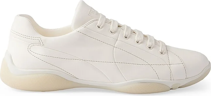 Men's Nappa Leather Sneakers - White - Size 5