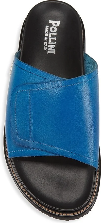 Men's Natural Feeling Leather Slides - Light Blue - Size 8 Sandals - Image 5