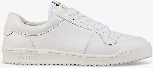 Mens Naturels Logo-Embossed Leather Low-Top Trainers Eur 43 / 9 Uk Men