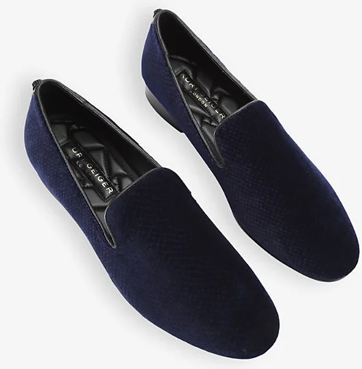 Mens Navy Ace Slip-On Flat Velvet Loafers Eur 45 / 11 Uk Men - Image 2