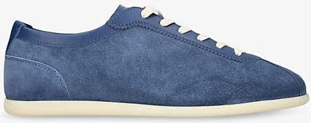 Mens Navy Branded Suede Low-Top Trainers Eur 45 / 11 Uk Men