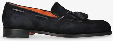 Mens Navy Brando Blake Tasselled Suede Loafers Eur 44 / 10 Uk Men