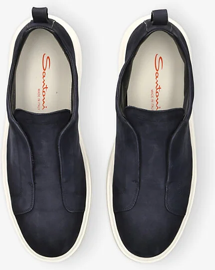 Mens Navy Clean Icon Branded Suede Trainers Eur 41.5 / 7.5 Uk Men - Image 2