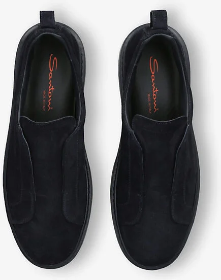 Mens Navy Clean Icon Branded Suede Trainers Eur 46 / 12 Uk Men - Image 2