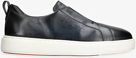 Mens Navy Clean Icon Victory Leather Low-Top Trainers Eur 42 / 8 Uk Men