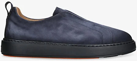 Mens Navy Clean Icon Victory Nubuck-Leather Low-Top Trainers Eur 43.5 / 9.5 Uk Men