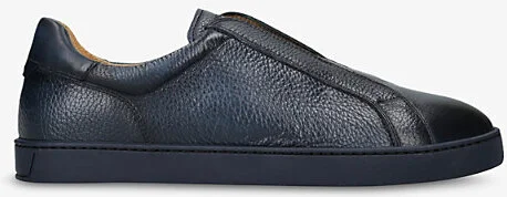 Mens Navy Cowes Laceless Leather Low-Top Trainers Eur 41 / 7 Uk Men