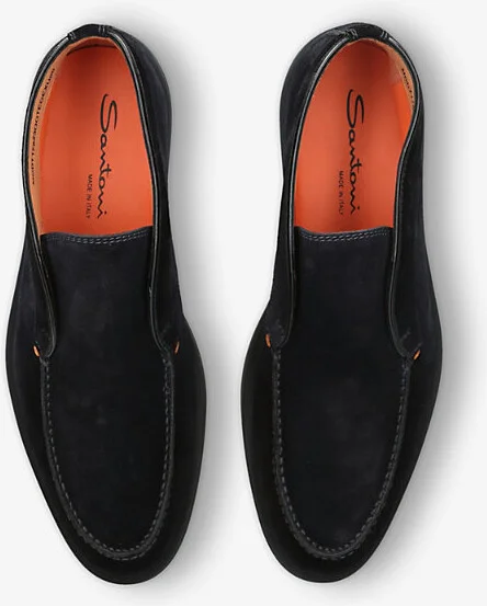 Mens Navy Detroit Chunky-Sole Suede Loafers Eur 43 / 9 Uk Men - Image 2