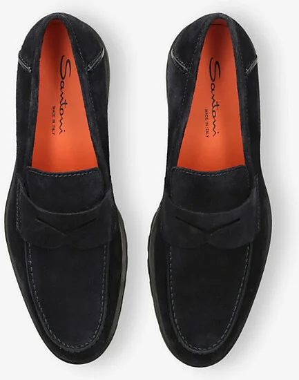 Mens Navy Detroit Roccia Suede Loafers Eur 40 / 6 Uk Men - Image 2