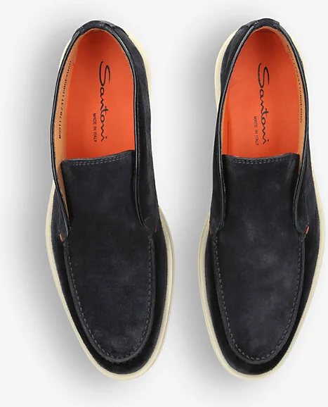 Mens Navy Detroit Slip-On Suede Desert Boots Eur 41 / 7 Uk Men - Image 2