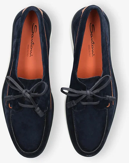 Mens Navy Detroit Suede Boat Shoes Eur 44 / 10 Uk Men - Image 2