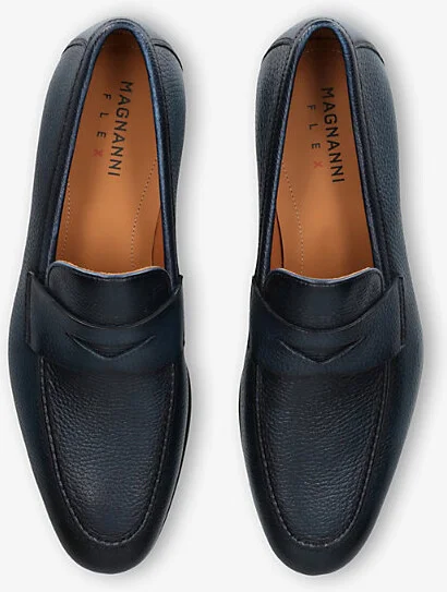 Mens Navy Diezma Leather Penny Loafers Eur 46 / 12 Uk Men - Image 2