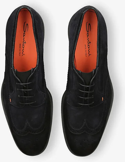 Mens Navy Easy Suede Lace-Up Shoes Eur 41 / 7 Uk Men - Image 2