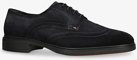 Mens Navy Easy Suede Lace-Up Shoes Eur 41 / 7 Uk Men