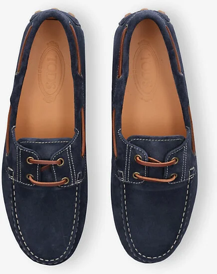 Mens Navy Gommino Macro 52K Suede Driving Shoes Eur 43.5 / 9.5 Uk Men - Image 2