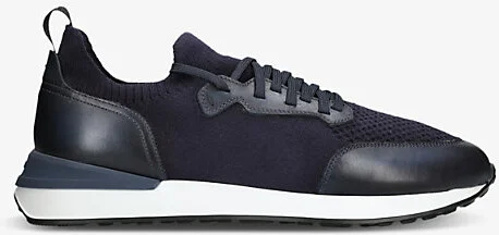 Mens Navy Grafton Knitted Low-Top Trainers Eur 44.5 / 10.5 Uk Men