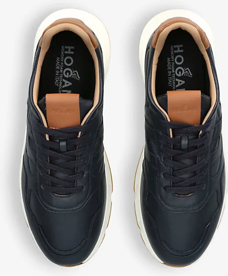 Mens Navy Hyperlight Branded Leather Low-Top Trainers Eur 42 / 8 Uk Men - Image 2