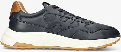 Mens Navy Hyperlight Branded Leather Low-Top Trainers Eur 42 / 8 Uk Men
