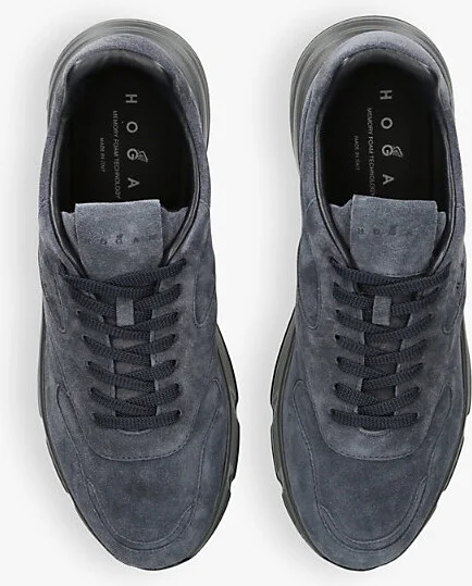 Mens Navy Hyperlight Branded Suede Low-Top Trainers Eur 41 / 7 Uk Men - Image 2