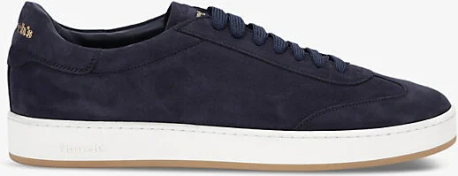 Mens Navy Largs Branded Suede Low-Top Trainers Eur 42 / 8 Uk Men