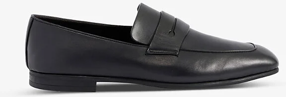 Mens Navy L'Asola Leather Penny Loafers Eur 43 / 9 Uk Men