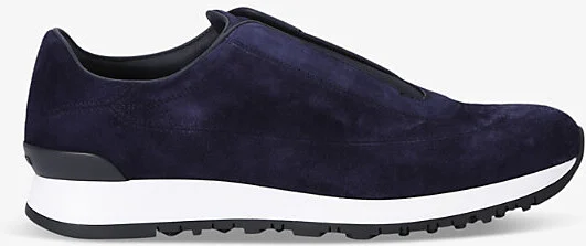 Mens Navy Lift Leather Low-Top Trainers Eur 43 / 9 Uk Men