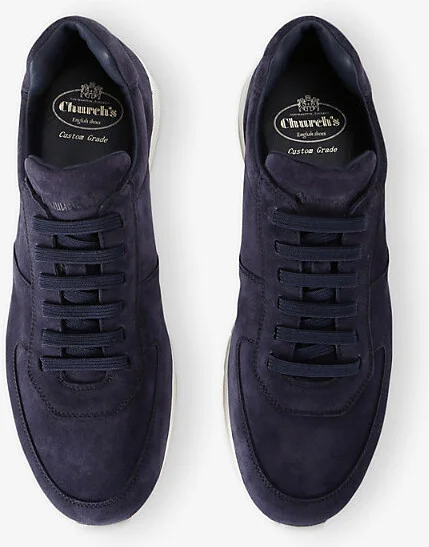 Mens Navy Livingston Low-Top Suede Trainers Eur 45 / 11 Uk Men - Image 2