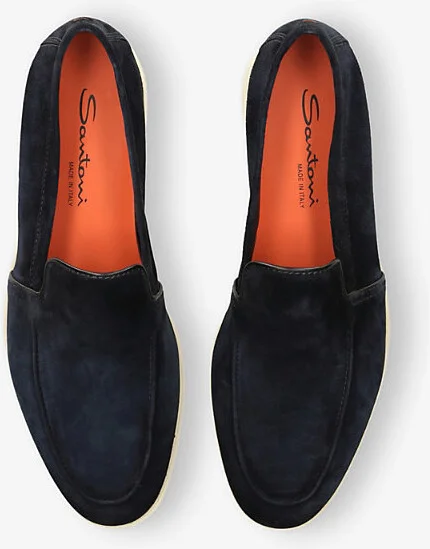 Mens Navy Malibu Contrast-Sole Suede Loafers Eur 40.5 / 6.5 Uk Men - Image 2