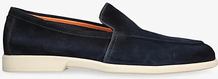 Mens Navy Malibu Contrast-Sole Suede Loafers Eur 40.5 / 6.5 Uk Men