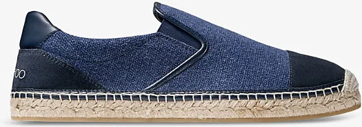 Mens Navy Mix Ivan Slip-On Canvas and Suede Espadrilles 11.5