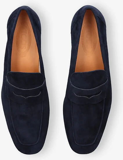 Mens Navy Mocassino Destrut 13L Suede Loafers Eur 45 / 11 Uk Men - Image 2