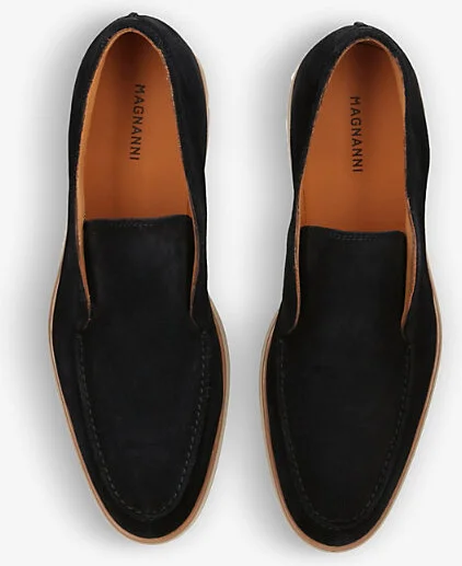 Mens Navy Paraiso Tonal-Stitching Suede Mid-Top Loafers Eur 42.5 / 8.5 Uk Men - Image 2