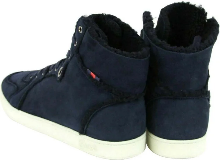Men's Navy Shearling High-Top Sneaker - Image 8