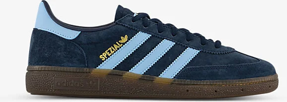 Mens Navy Sky Gum Handball Spezial Suede Low-Top Trainers 3.5